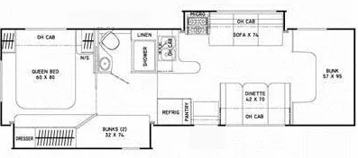 32' 2011 Coachmen Freelander 32BH w/2 Slides - Bunk House Floorplan
