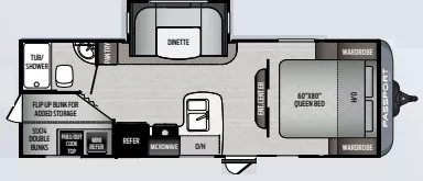 27' 2020 Keystone Passport Sl 240BH w/Slide - Bunk House Floorplan