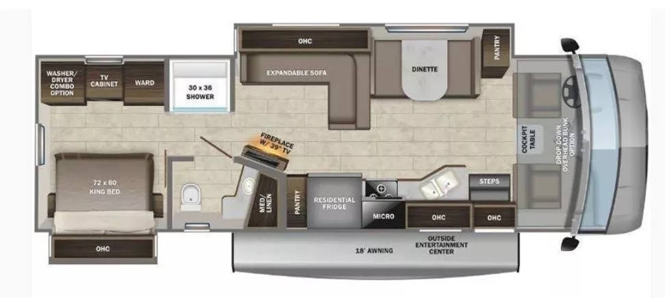 36' 2022 Entegra Coach Vision Xl 34B w/2 Slides Floorplan