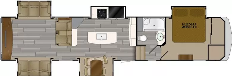 41' 2018 Heartland Bighorn Traveler 39RD w/5 Slides Floorplan