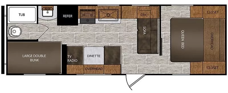 28' 2019 Forest River Primetime Avenger 26BH - Bunk House Floorplan