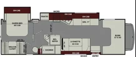 32' 2019 Coachmen Leprechaun 311FS w/2 Slides Floorplan