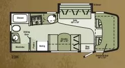 23' 2007 Winnebago View 23H w/Slide Floorplan