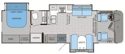 31' 2015 Jayco Precept 31UL w/3 Slides Floorplan