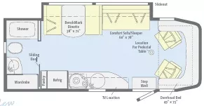 24' 2012 Winnebago View 24M w/Slide Floorplan