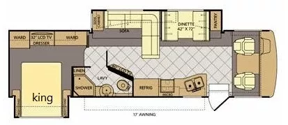 34' 2013 Fleetwood Bounder 33C w/2 Slides Floorplan