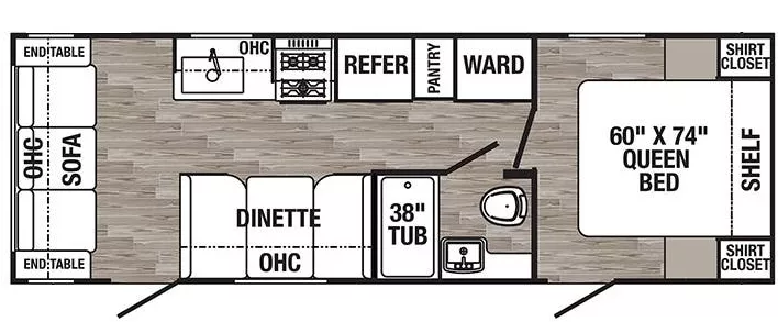 29' 2019 Forest River Palomino Puma 25RSC w/Slide Floorplan