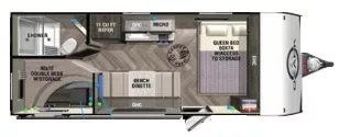 22' 2022 Forest River Ozark Ascent 1650BHKX Floorplan