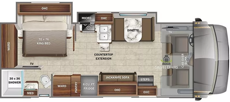 29' 2022 Jayco Greyhawk 27U w/2 Slides Floorplan