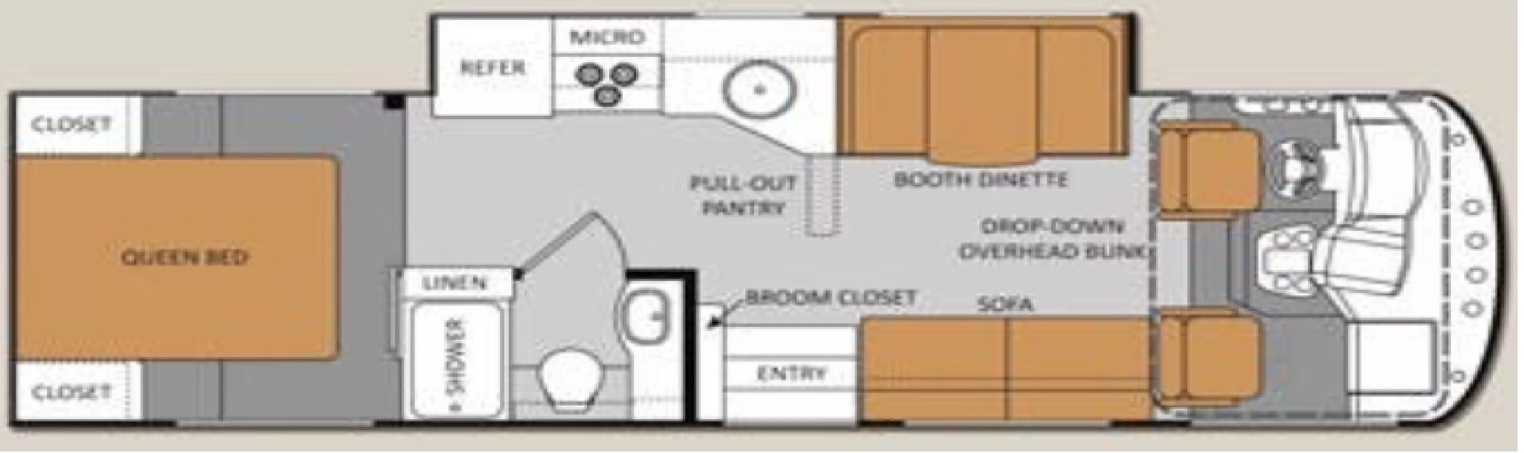 29' 2014 Thor A.C.E. 29.2 w/Slide Floorplan