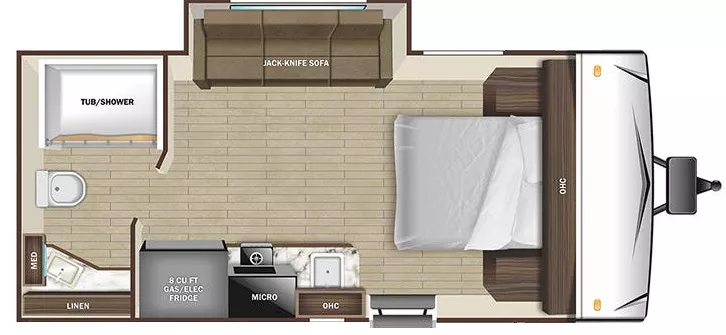 22' 2022 Highland RV Open Range 18RBS w/Slide Floorplan