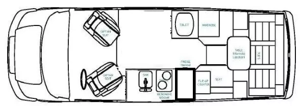 22' 2008 Roadtrek Popular 210 Floorplan