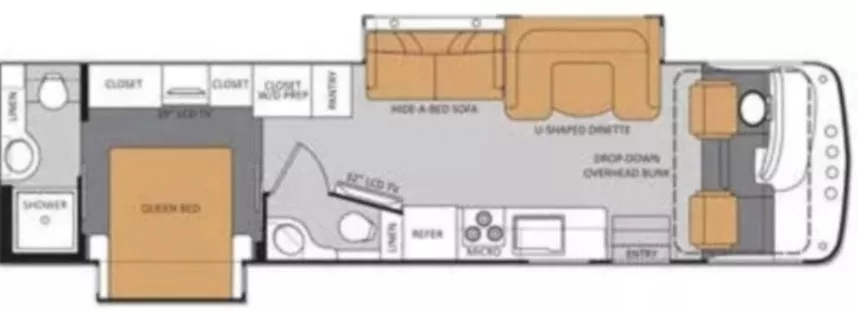 36' 2014 Thor Windsport 34E w/2 Slides Floorplan