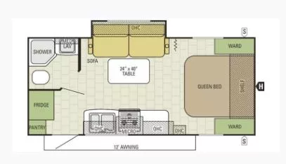 21' 2017 Starcraft Launch Ultra Lite Series 21FBS w/Slide Floorplan