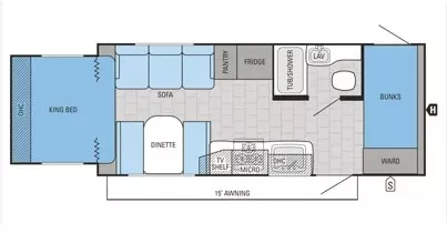 24' 2016 Jayco Jay Feather X213 w/Slide - Bunk House Floorplan