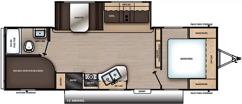 31' 2019 Coachmen Catalina Sbx 261BHS w/Slide - Bunk House Floorplan