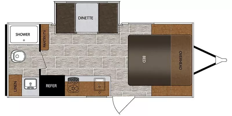 21' 4202 Primetime Avenger Lt 17FQS w/Slide Floorplan