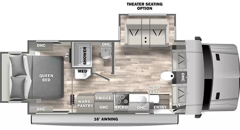 24' 2024 Dynamax Isata 24RW w/2 Slides Floorplan