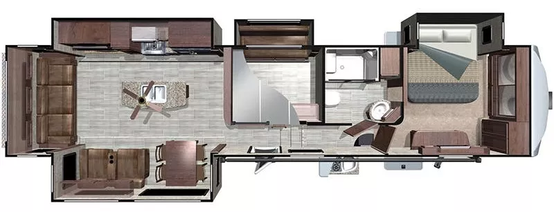 42' 2018 Highland RV Mesa Ridge 371MBH w/4 Slides Floorplan
