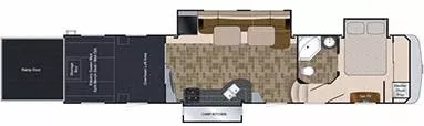 42' 2012 Heartland Cyclone Toy Hauler 3712CK w/3 Slides & Generator  - Toy Hauler - Bunk House Floorplan