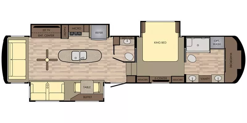 40' 2018 Thor Redwood 3901 w/3 Slides Floorplan