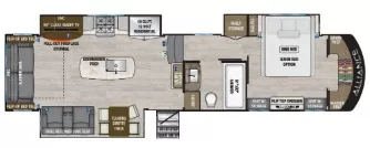 37' 2023 Alliance RV Paradigm 340RL w/3 Slides Floorplan
