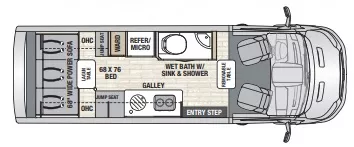 22' 2021 Forest River Coachmen Beyond Li3 22C-AWD Floorplan