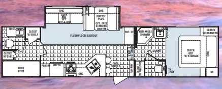 36' 2003 Dutchmen Classic 35BH w/Slide - Bunk House Floorplan