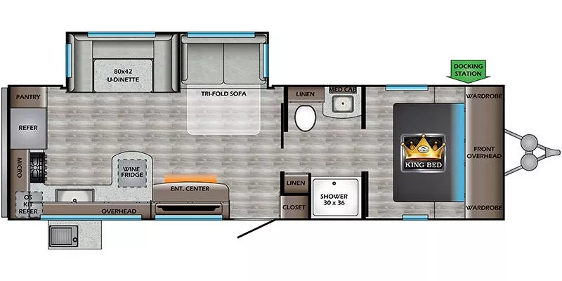 33' 2020 Crossroads Cruiser 28RKS w/Slide Floorplan