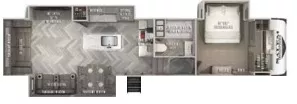 38' 2020 Forest River Salem 338BAR w/3 Slides Floorplan