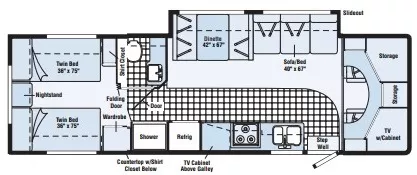 32' 2005 Winnebago Minnie 31C w/Slide Floorplan