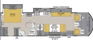 32' 2019 Coachmen Pursuit Series 32WC w/2 Slides Floorplan