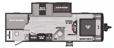 30' 2021 Keystone Hideout 272BH w/Slide - Bunk House Floorplan