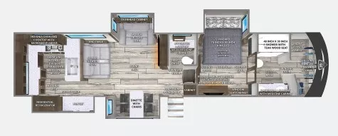 42' 2022 Vanleigh RV Vilano 390LK w/4 Slides Floorplan
