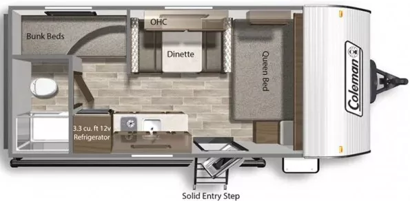 22' 2024 Dutchmen Coleman 17B - Bunk House Floorplan