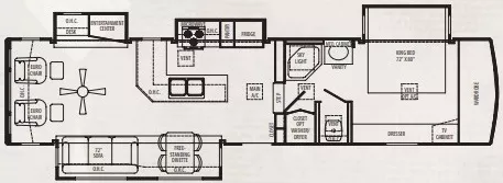 39' 2007 King of The Road Royal Villa 371KQS w/4 Slides Floorplan
