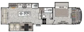 37' 2022 Forest River Cedar Creek 311RL w/3 Slides Floorplan
