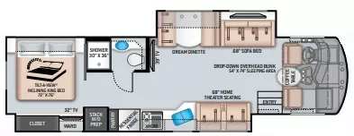37' 2020 Thor Challenger 35MQ w/2 Slides Floorplan