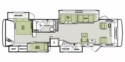 38' 2012 Ford F53 w/4 Slides - Bunk House Floorplan