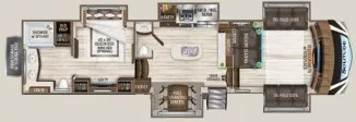 41' 2020 Grand Design Solitude 380FL w/5 Slides & Generator Floorplan