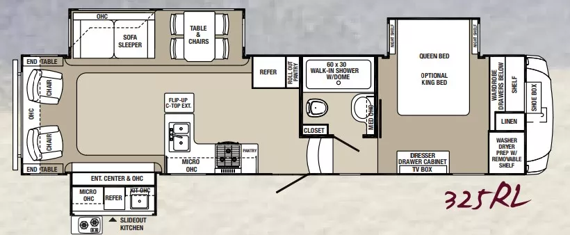 38' 2015 Palomino Columbus M-325RL w/3 Slides Floorplan
