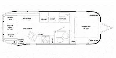 27' 2008 Airstream Classic Limited 27FB Floorplan