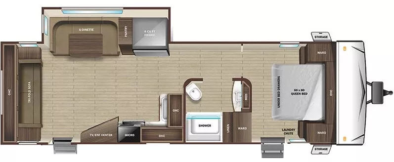 31' 2022 Highland RV Open Range Ultra Lite 262RL w/Slide Floorplan