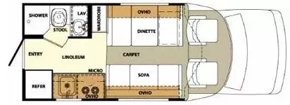 21' 2005 Forest River Lexington 210SD Floorplan