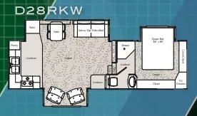 29' 2011 Peterson Industries Winslow 28RKW w/3 Slides Floorplan