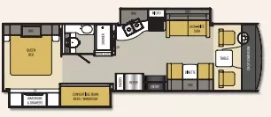 33' 2017 Forest River Coachmen Pursuit 33BHP w/2 Slides - Bunk House Floorplan