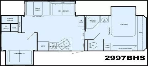 34' 2008 Heartland Sundance 2997BHS w/3 Slides - Bunk House Floorplan