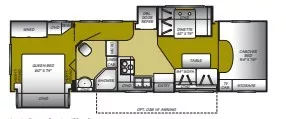 32' 2007 Fleetwood Tioga 31M w/2 Slides Floorplan