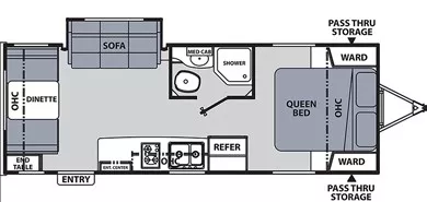 26' 2022 Coachmen Apex Nano 213RDS w/Slide Floorplan