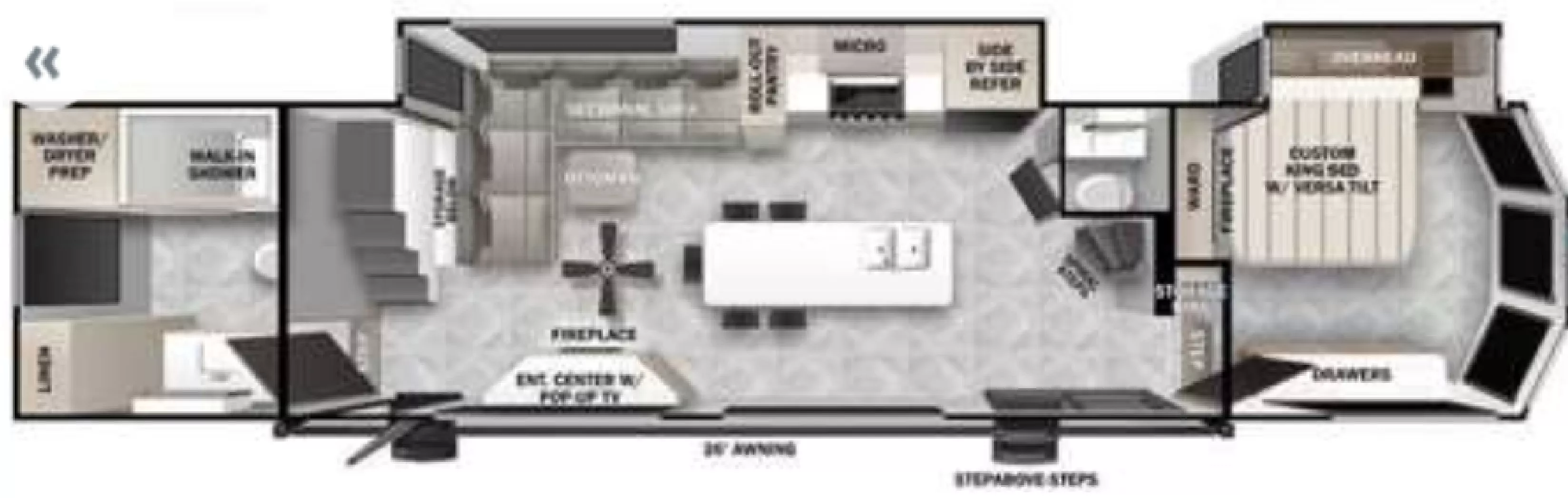 45' 2024 Forest River Wildwood Grand Lodge 44VIEW w/2 Slides Floorplan